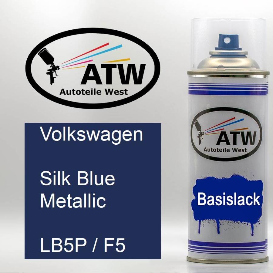 Volkswagen, Silk Blue Metallic, LB5P / F5: 400ml Sprühdose, von ATW Autoteile West.